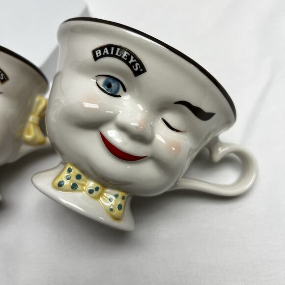 Baileys Limited Edition Yum His Her Coffee Cups Mugs Winking Eye Face Whimsical - Picture 4 of 9